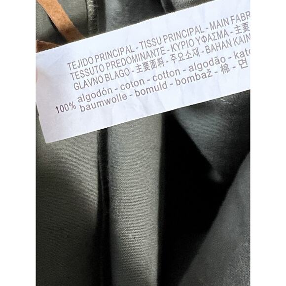 Zara Women Outerwear Metal Studded Army Green Fringe Jacket Western Deco Size L - Picture 7 of 7